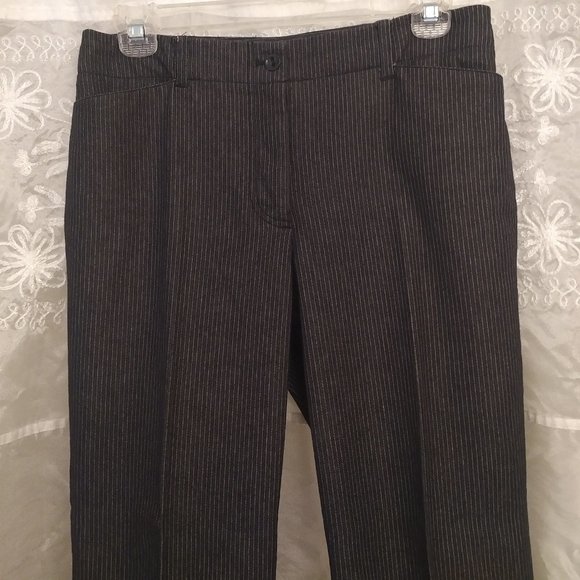 Charcoal Pinstripe STRETCH-Denim Pantsuit, 6 - Picture 8 of 9